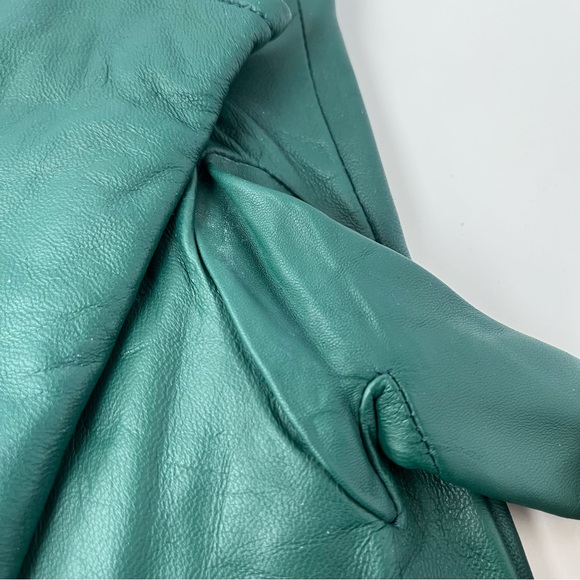 Leather Gloves Elegant Green 8.5 - Picture 4 of 7